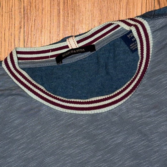 Scotch and Soda Block Colored Striped Collar Pocket Tee Ringer Tee - Picture 11 of 12